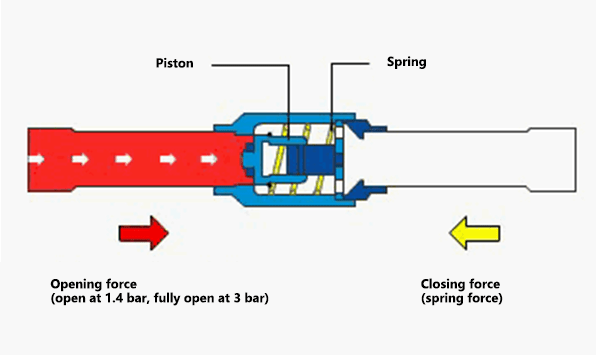 Structure and working principle diagram of differential pressure valve